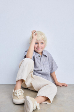 ZARA РУБАШКА В КЛЕТКУ, СИНИЙ