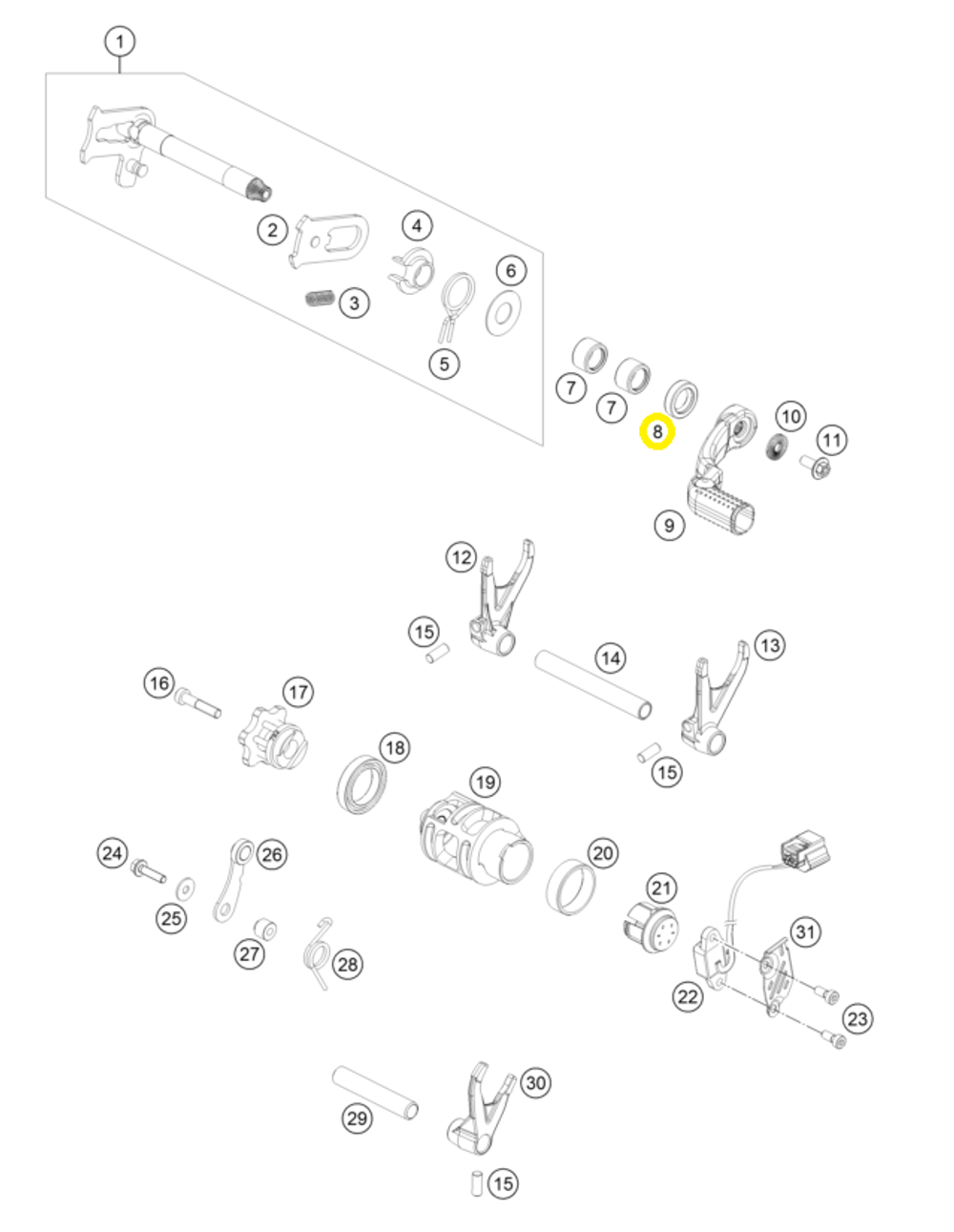Сальник вала переключения КПП KTM, HQV, GASGAS 14X24X6