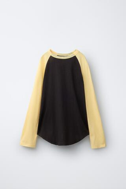 ZARA X PUKAS ФУТБОЛКА PUKAS SURF С РУКАВАМИ РЕГЛАН, ЖЕЛТЫЙ