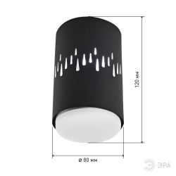 Светильник настенно-потолочный спот ЭРА OL11 LD GX53 BK черный, подсветка 1 W | Накладные светильники