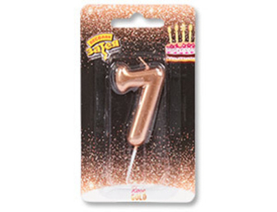 Свеча -цифра "7" Розовое золото 4,5см/V