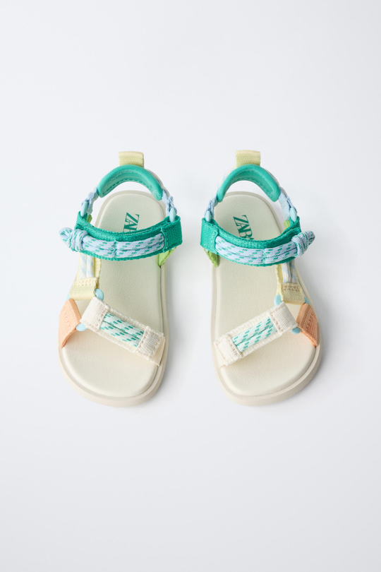 ZARA ТЕХНИЧЕСКИЕ МНОГОЦВЕТНЫЕ САНДАЛИИ BAREFOOT, СИНИЙ