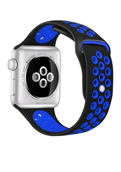 Браслет-ремешок для Apple Watch SPORT (42-44mm) синий+черный