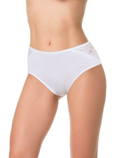 Трусы с высокой линией талии и кружевными вставками (Размер: XXL) (Цвет: бордовый)