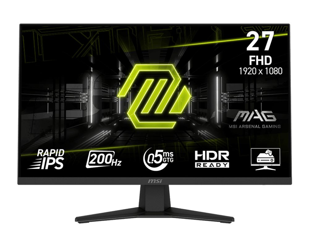 Монитор 27" MSI MAG 274F IPS 1920x1080 200Hz 0,5ms 300cd/m 1000:1 HDR DP HDMI Черный