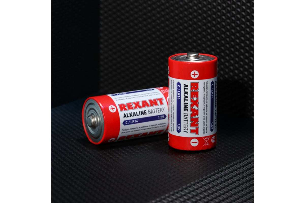 Алкалиновая батарейка REXANT тип С, LR14 2 шт 30-1014