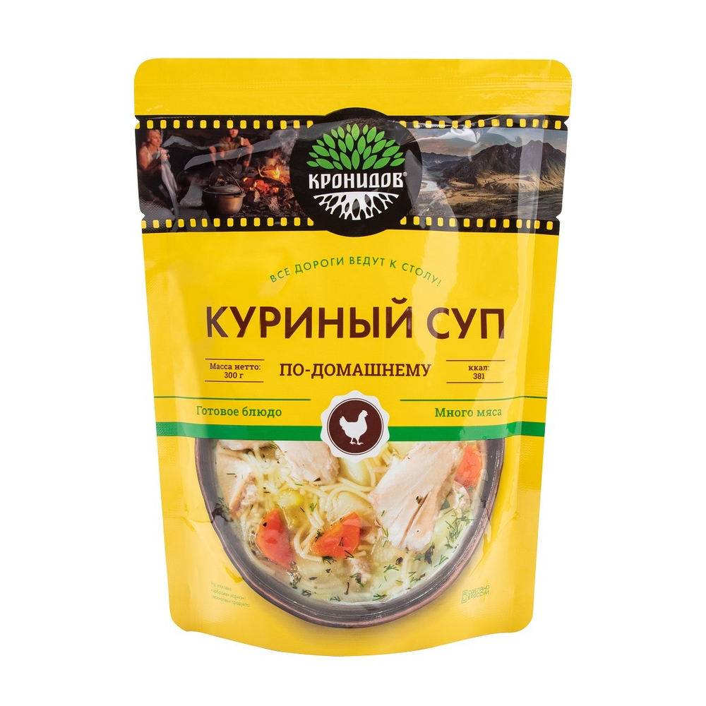 Готовое блюдо "Куриный суп по-домашнему" 300 г. (Кронидов) 4шт 1,2кг