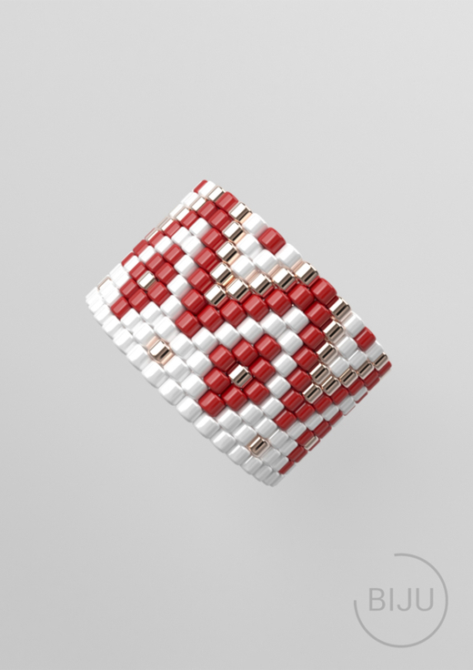 Схема кольца из бисера, узор PEYOTE, мозаичное плетение, четный счет, узор пейот из Miyuki Delica 11/0, файл PDF, RING_424