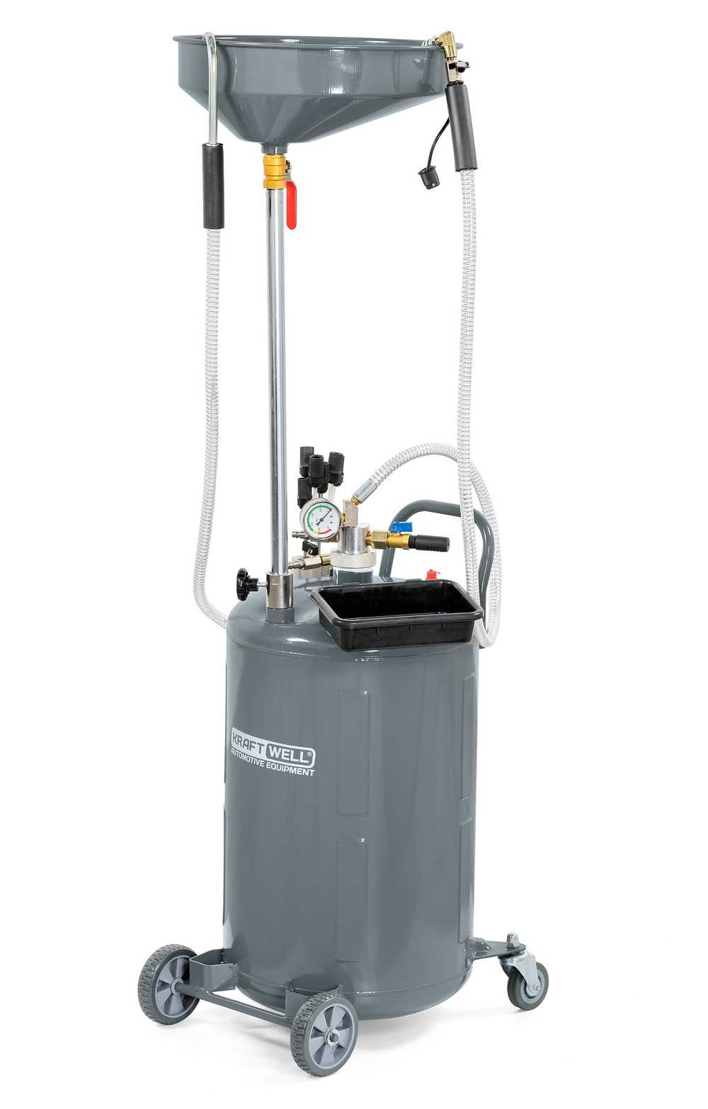 KraftWell KRW1832.80L Установка для слива и откачки масла/антифриза с подъемной ванной, 90 л