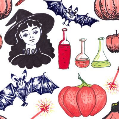 Хеллоуин на белом фоне