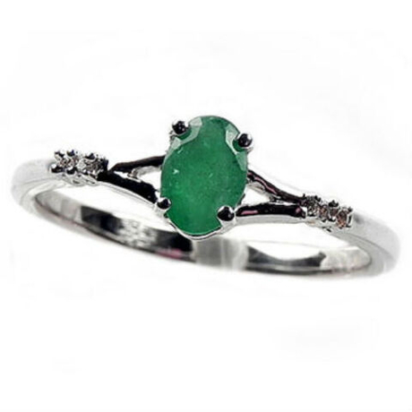 Кольцо "Мовилл" изумруд, циркон