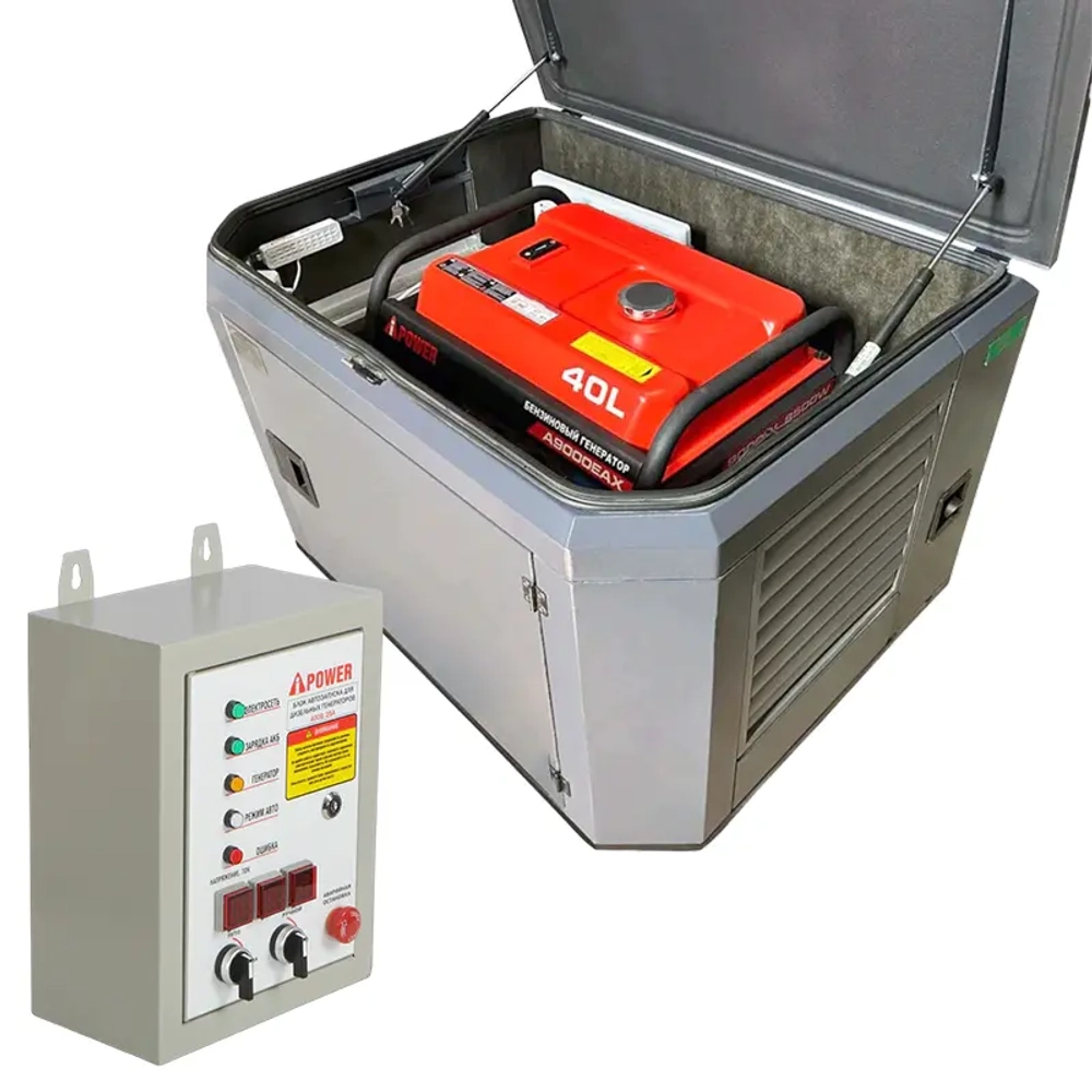 A-iPower A9000EAX бензиновый генератор в кожухе 1200 RAL 7024 с блоком АВР 400В/25А (8 pin) New УТ-11183965/29109