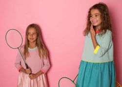 Платье с кантом РОЗА/МЯТА