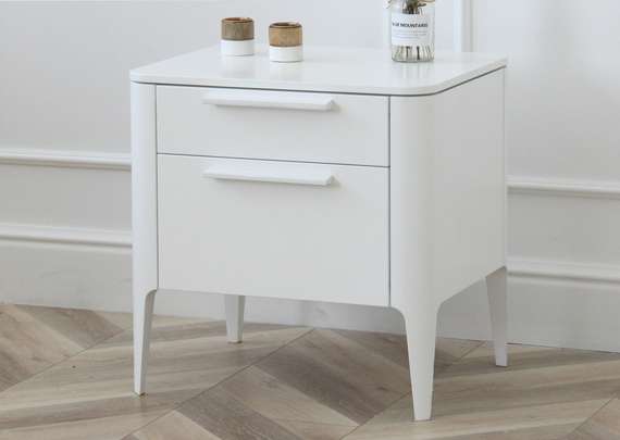 Тумба прикроватная Type 2 ящика ширина 50 см (белый)