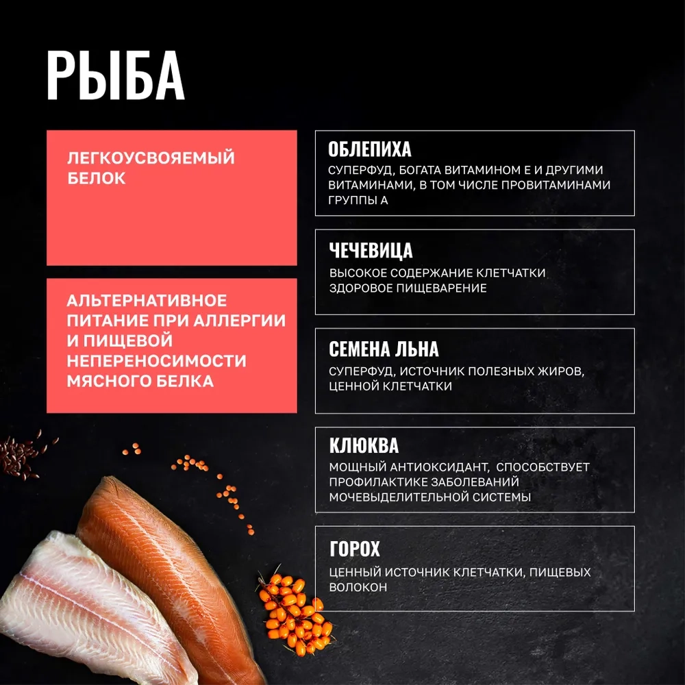 ОДНО МЯСО Сухой корм для взрослых кошек с рыбой, 400 г