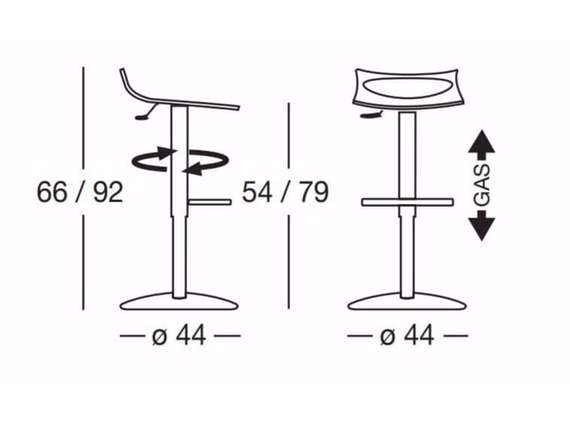 Регулируемый барный стул Diavoletto