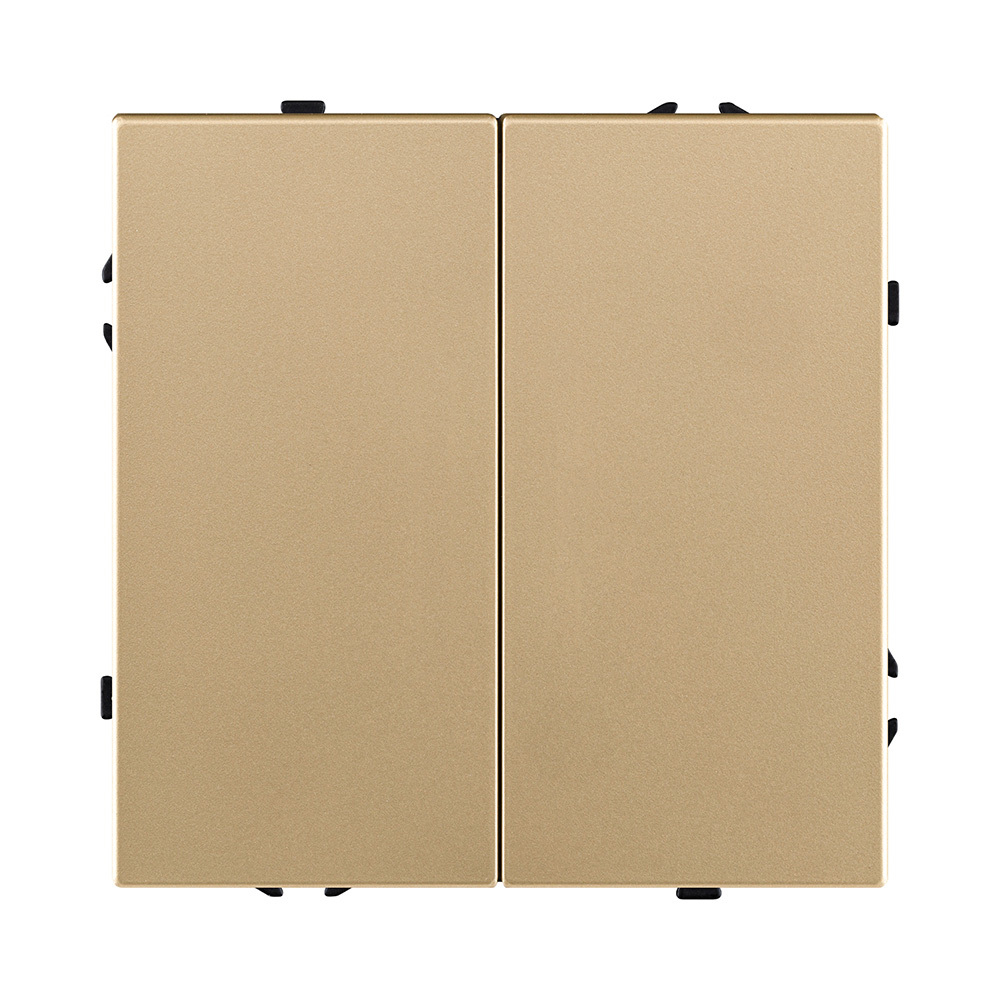 Выключатель 2-клавишный 10А/250В, золотой Kollinger Eclipse EC-004GD