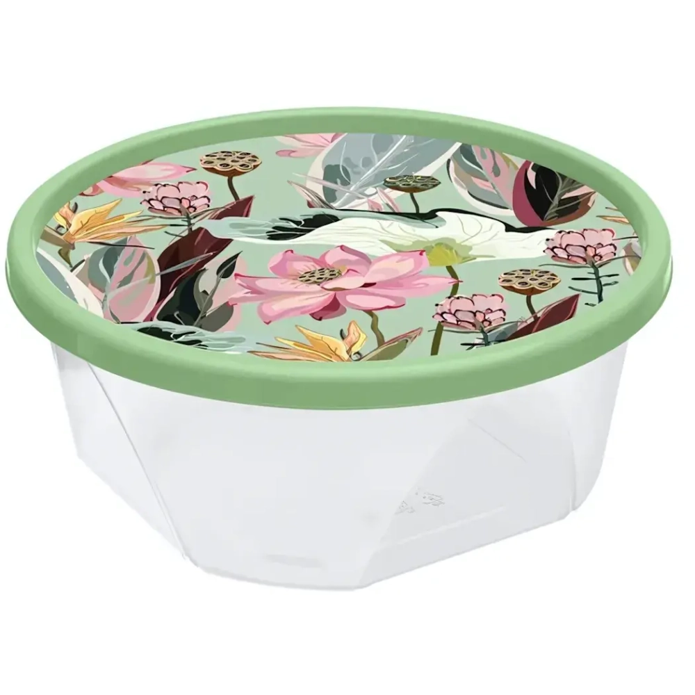 Контейнер для продуктов 1,4л «Botanica» с декором зеленый