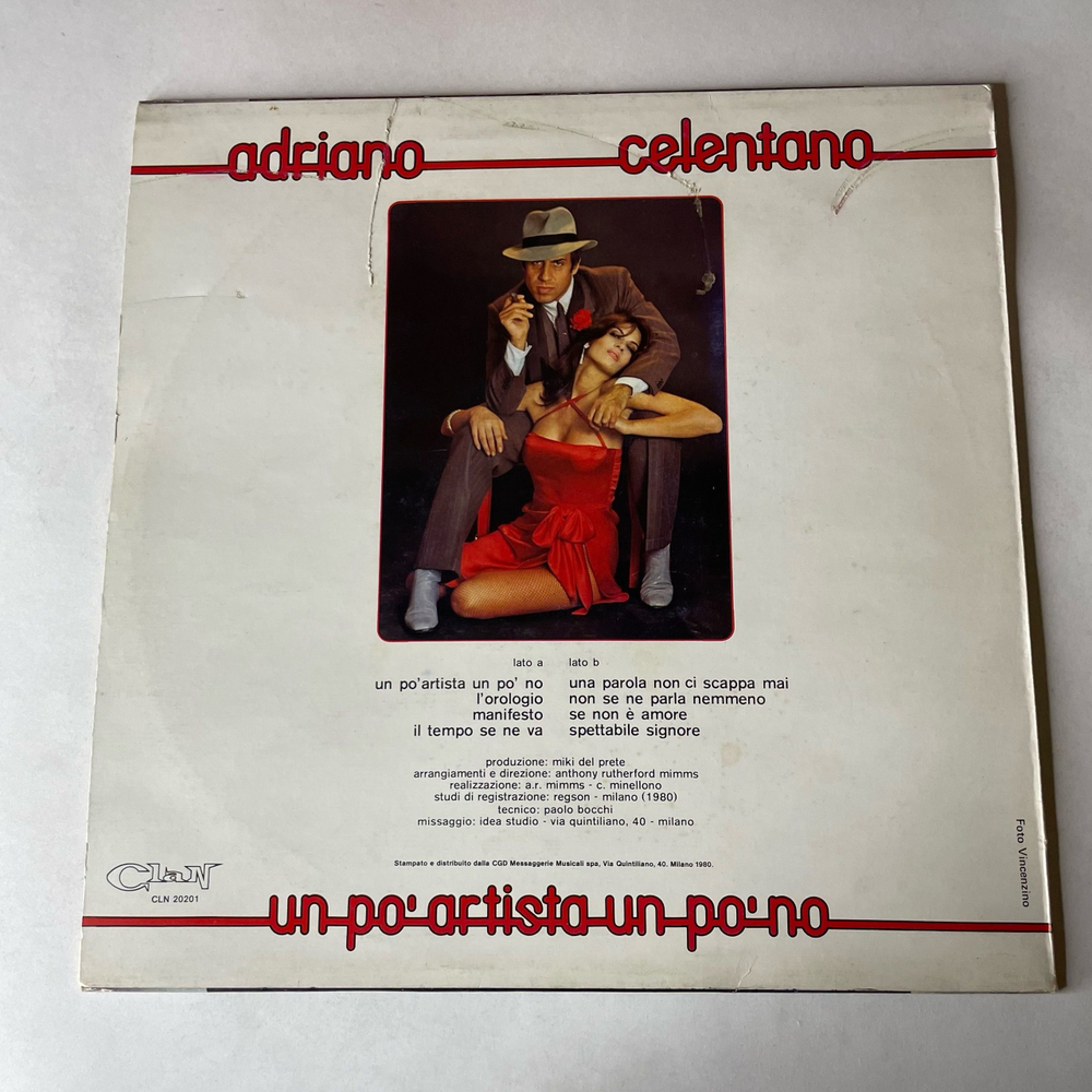 Винтажная виниловая пластинка LP Adriano Celentano, Un Po Artista Un Po No (Италия 1980) Il Tempo Se Ne Va