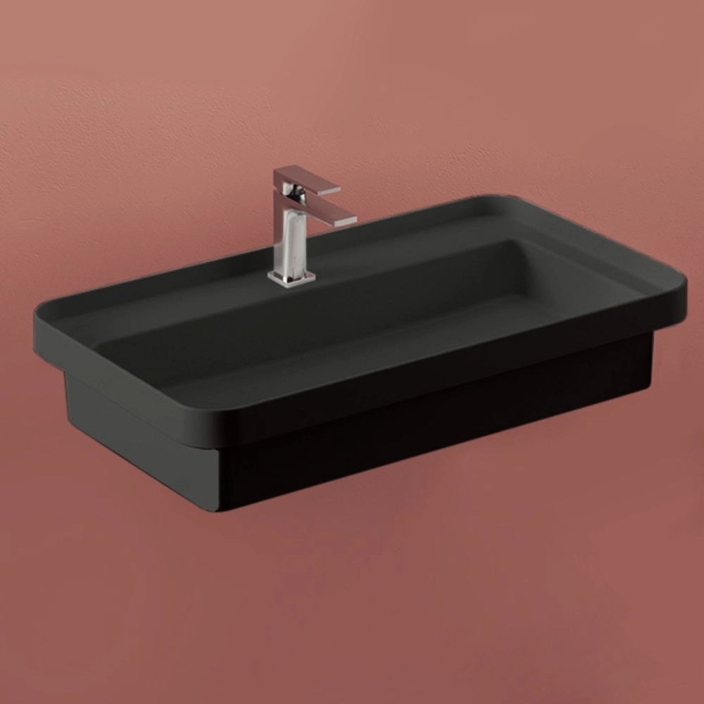 Раковина Artceram Fuori Scala TFL035 17 00 *1 встраиваемая 80 см, цвет черный матовый