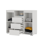 Хелен КМ 01 Комод 3 ящика и 2 створки Белый/Белый