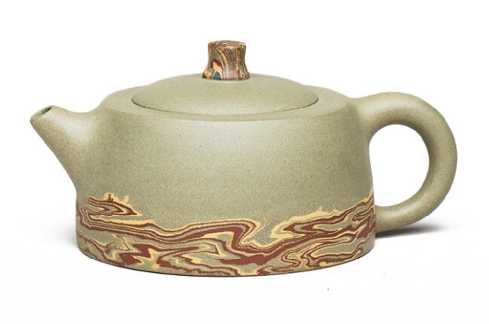 316032 Чайник ИСИН "ЦЗИНЛАНЬ" (Колодец) 180мл, глина зеленый