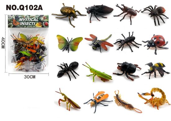 Фигурки "Насекомые" в пакете, 16 шт