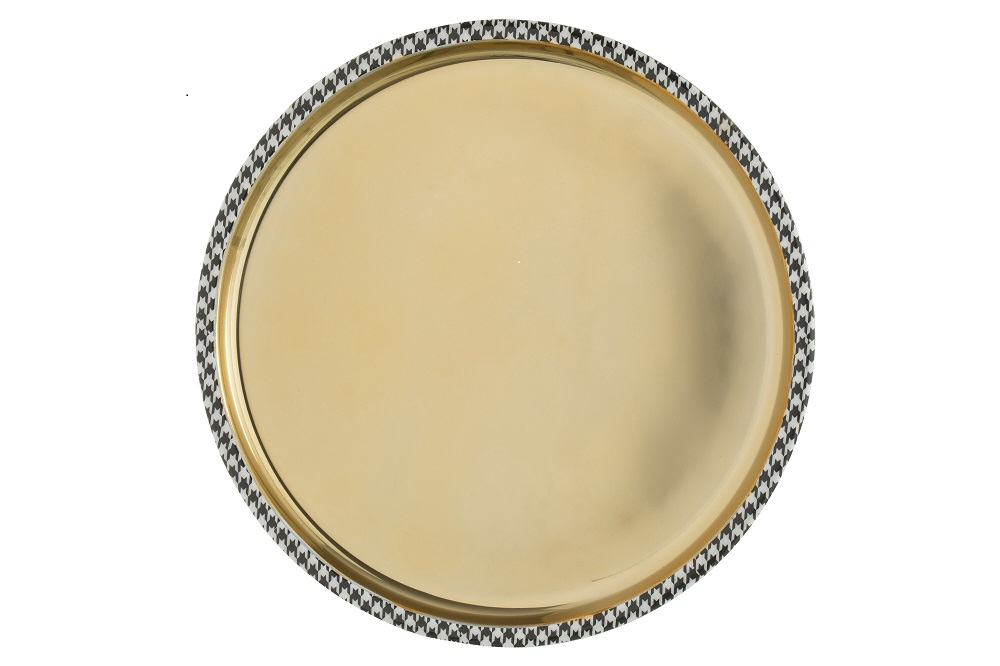 Поднос декоративный "Пье-де-пуль" 41x41x2,5см металл