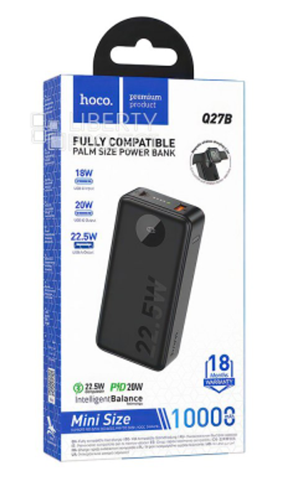 Внешний аккумулятор Hoco Q27B Jewel 10000mAh USB/Type-C (черный)