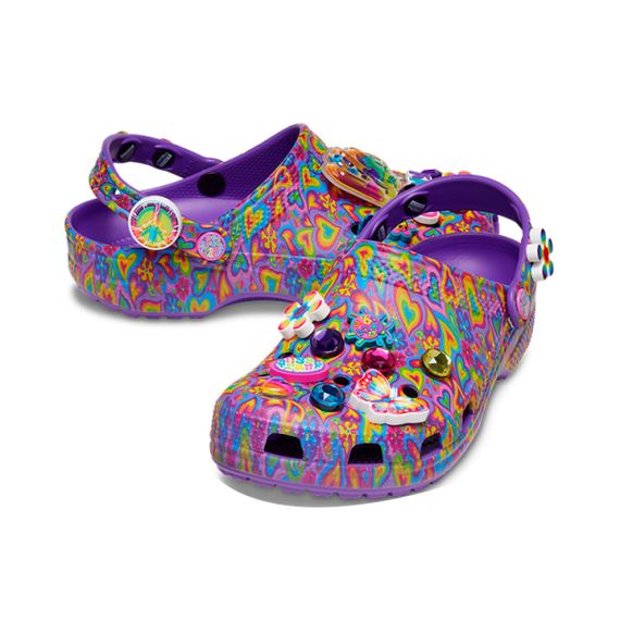 Crocs Classic Clog 'Neon Purple Multi Hearts'
