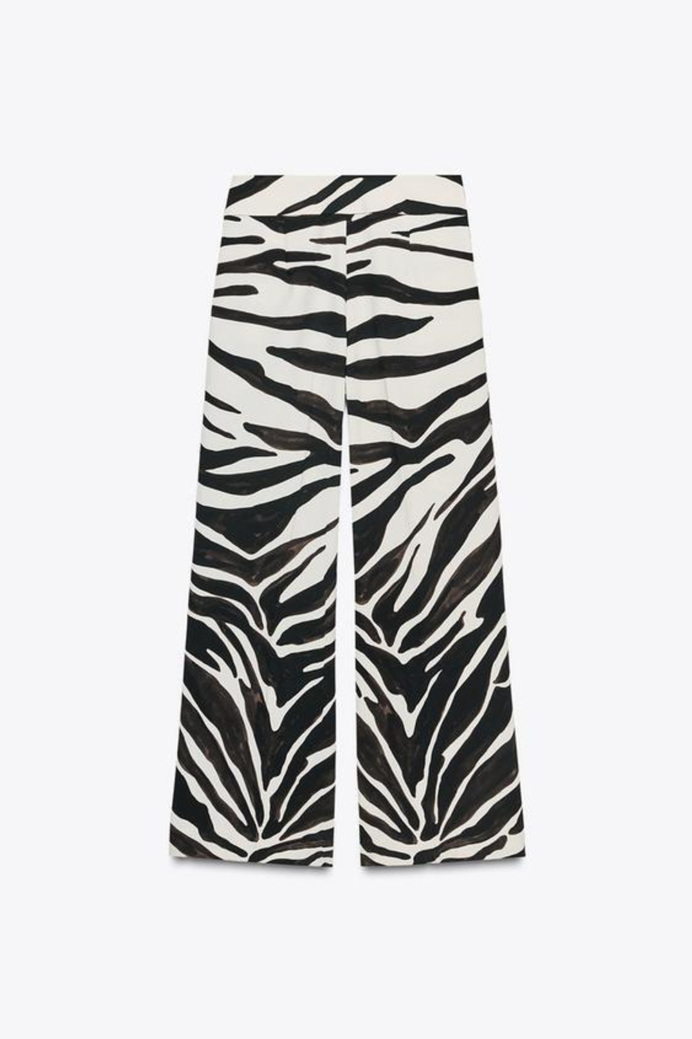 ZARA БРЮКИ С АНИМАЛИСТИЧЕСКИМ ПРИНТОМ — ZW COLLECTION, ЭКРЮ / ЧЕРНЫЙ