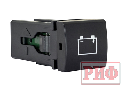 Кнопка ВКЛ/ВЫКЛ, голубой, BATTERY TOYOTA 22x22