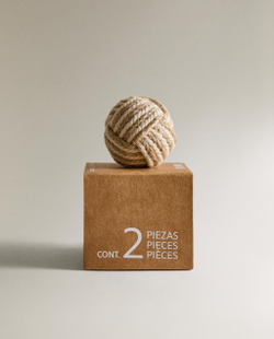 Мебельная ручка Zara Home, 3.5х3.5х6 см, хлопок, 2 шт., 6383/555