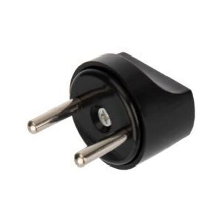 Адаптер сетевой (переходник) с Евро А/F на вилку С1 CEE 7/2 «Питер» 6А б/з черный PROconnect (пакет