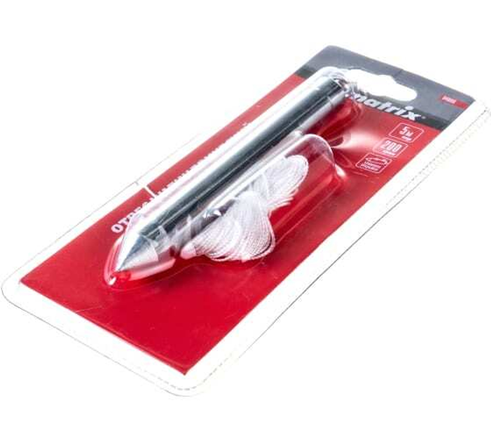 ОТВЕС ЦИЛИНДРИЧЕСКИЙ MATRIX 200Г ШНУР 5М 84886