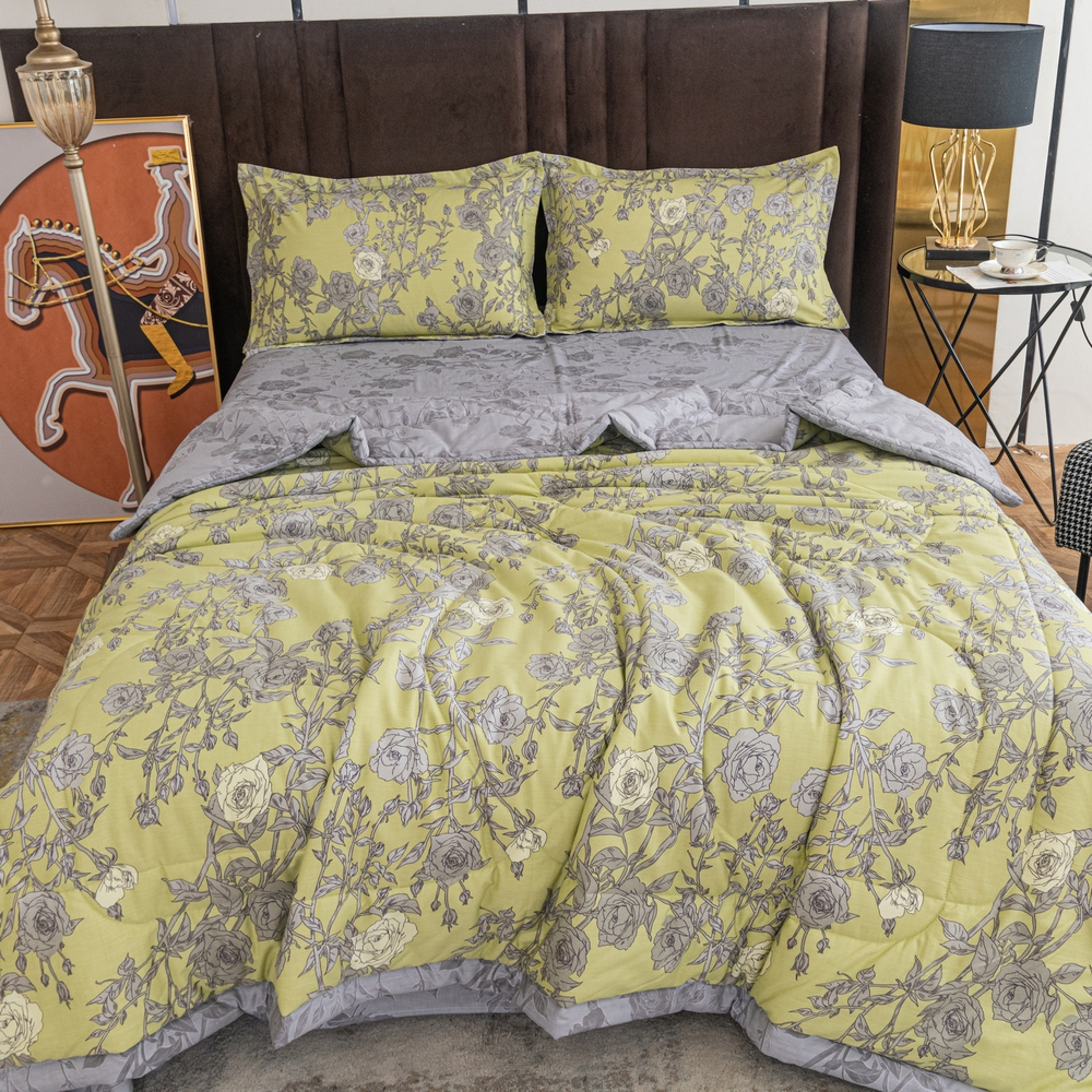 Комплект постельного белья Сатин с Одеялом 100% хлопок OB121