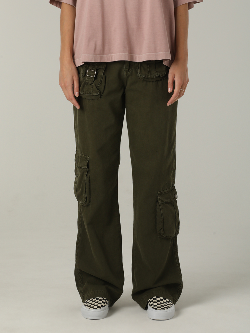 Брюки Карго Army Green Washed Cargo Pants