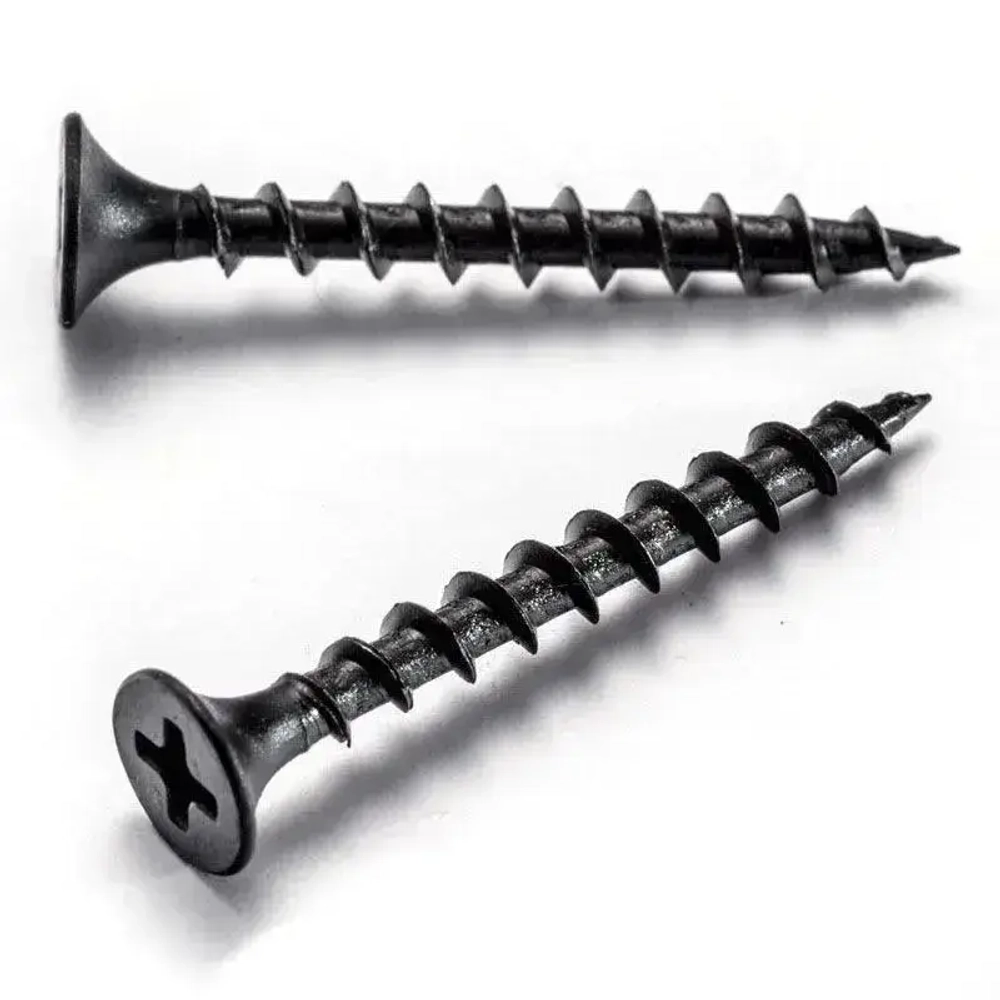 Саморезы черные 3,5х51 мм шурупы по дереву, гипсокартону 100шт