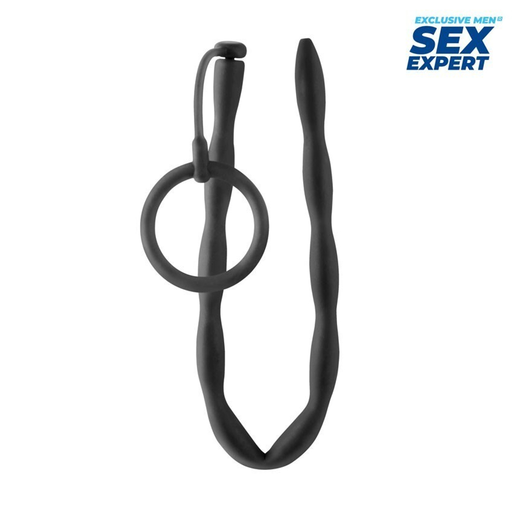 Черный стимулятор уретры-катетер Sex Expert