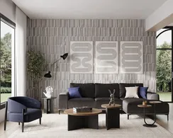 Набор из 3 постеров Serpent 280x120 см, серый