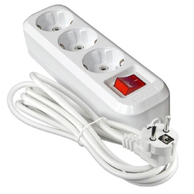 Удлинитель бытовой 3 гн, 5 м, ПВС, 3х1 мм2, с/з, выкл, UNIVersal, S-303, 9631987