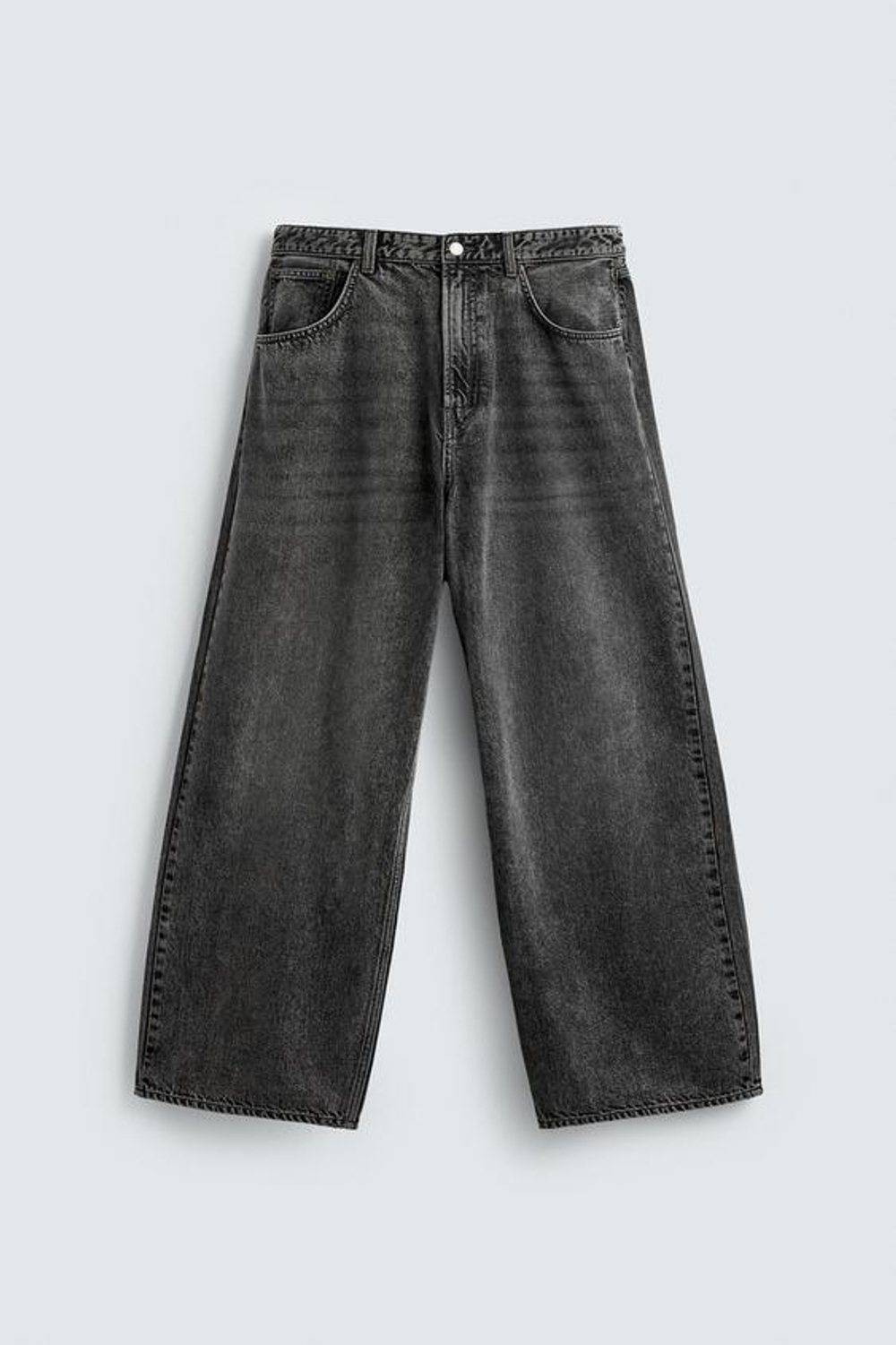 ZARA ДЖИНСЫ BAGGY FIT, СЕРЫЙ
