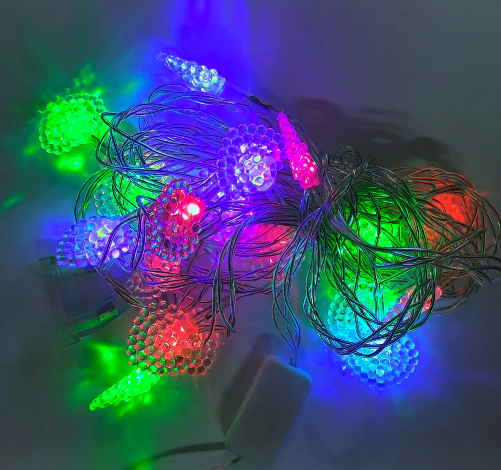 Гирлянда нить Диодная RGB 40L (3м) сердечки П/П цвет.