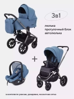 Коляска детская RANT "FLEX PRO" (3в1) RA075 Blue (2023)
