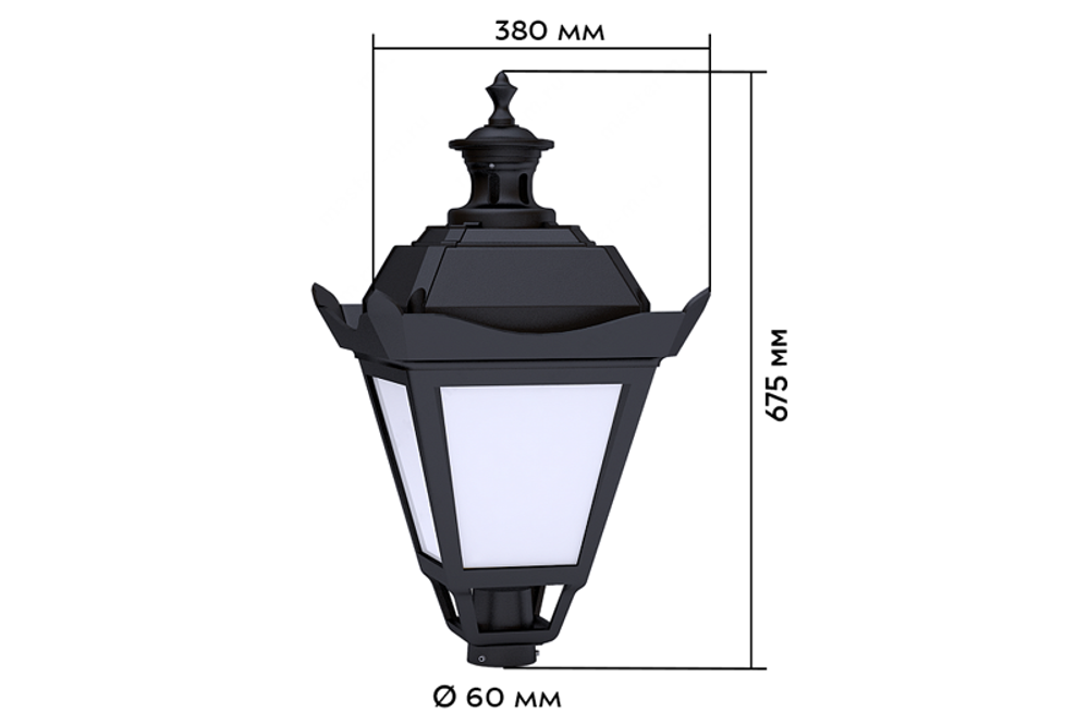 Светильники парковые уличные 40вт 380х675мм
