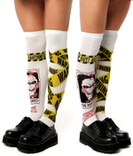 Белые гольфы с принтом по мотивам Пилы (Цвет: белый)