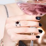 Кольцо двойное с малым кругом с вишневым янтарем