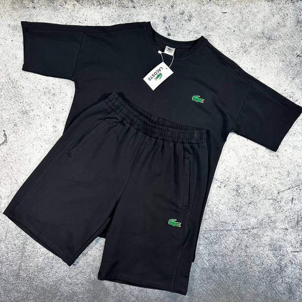 Костюм футболка/шорты Lacoste black