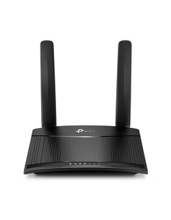 TP-Link TL-MR100, N300 Wi-Fi роутер со встроенным модемом 4G LTE до 150 Мбит/с, до 300 Мбит/с на 2,4 ГГц, 4G Cat4 до 150/50 Мбит/с, 2 антенны, 1xLAN 100 Мбит/с, 1xWAN/LAN 100 Мбит/с