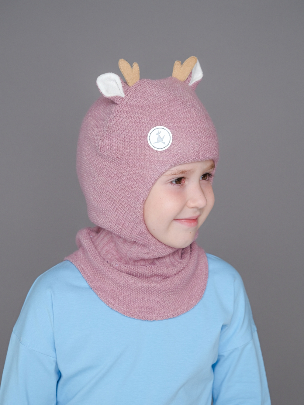 Шлем зимний вязаный (Примула) Олененок